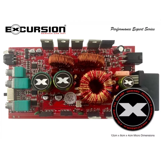 Excursion PXA-30 2-kanałowy mini wzmacniacz samochodowy do fabrycznych systemów audio - moc RMS: 2x175-250 / 1x500W, klasa FRD, wej. High/Low, Auto On